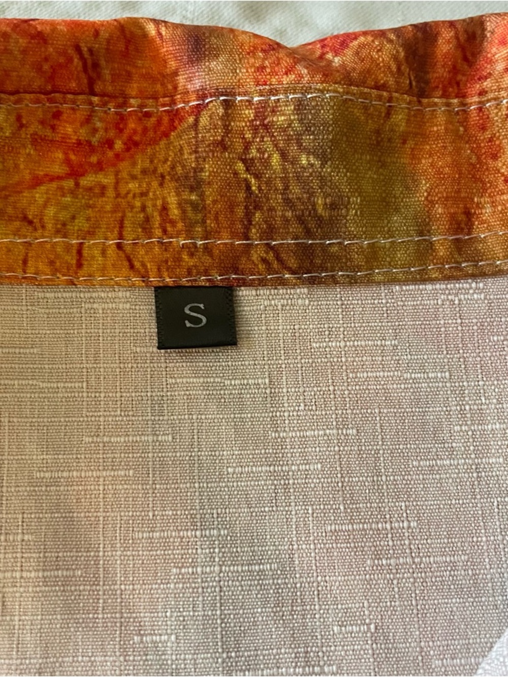 Colorful Abstract Button Up Shirt Sun Print Artsy Lightweight Blouse S - Picture 5 of 7